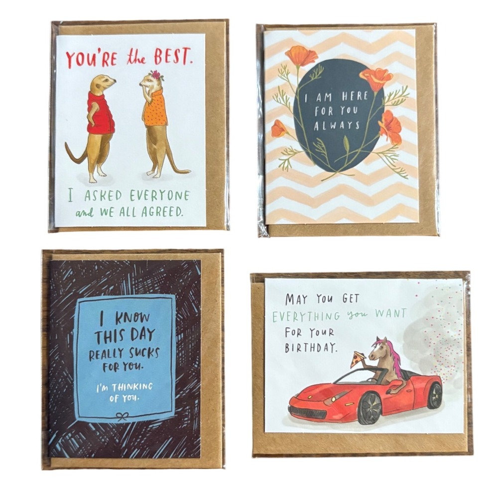 Emily‎ McDowell Studio Greeting Cards Set - Humor, Birthday, Friendship Lot of 4
